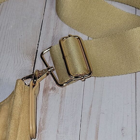 Ah dorned Messenger Crossbody Bag Faux Suede Light Tan  Camel Guitar Strap - Picture 7 of 13